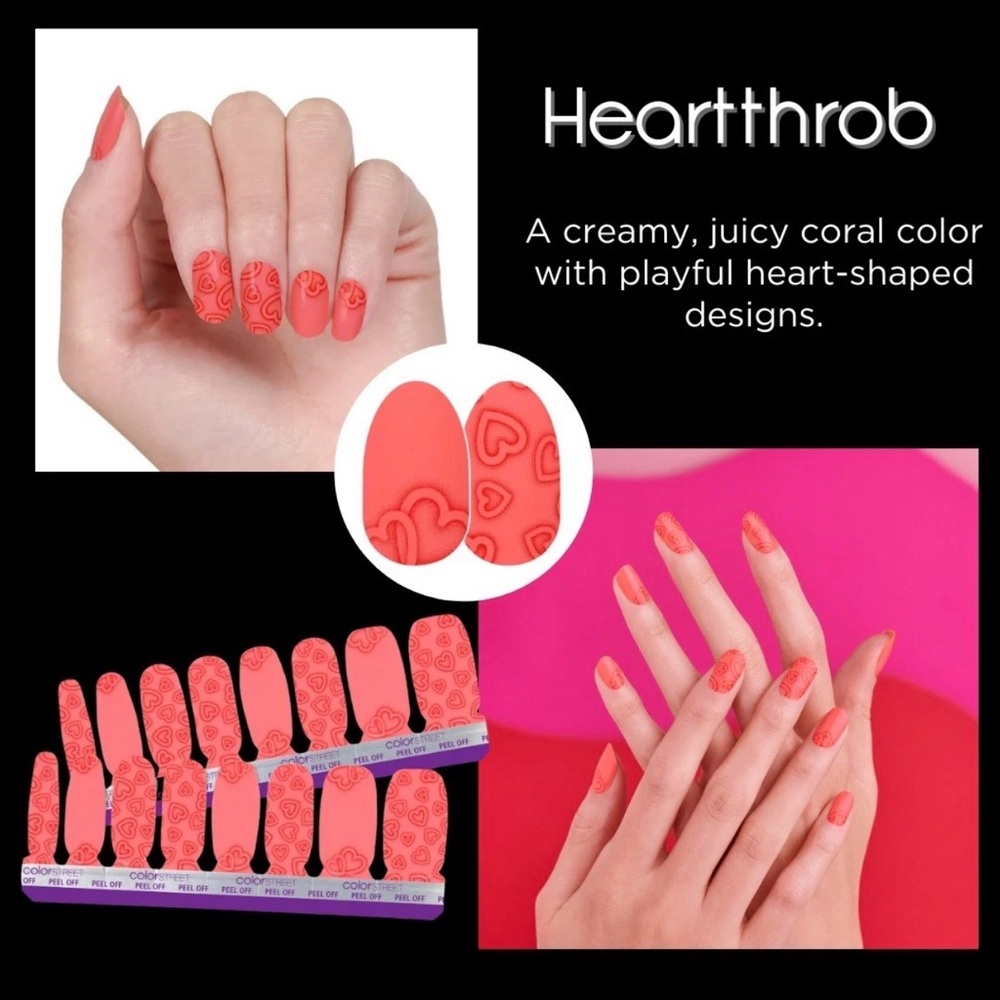Color Street Heartthrob Coral Press-On Nails